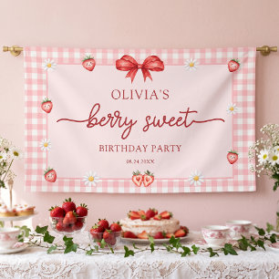 Bow Berry Sweet Girl Birthday Banner
