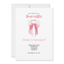 Bow Birthday Invitation Little Girl Birthday Party