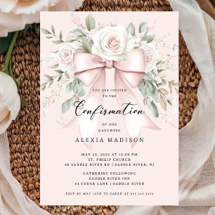 Bow & Blossom Confirmation Invitation
