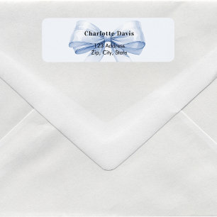 Bow blue return address  label