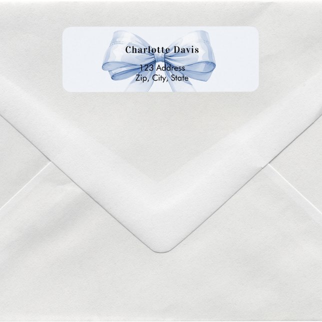 Bow blue return address  return address label (Creator Uploaded)