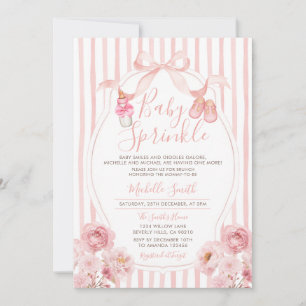Bow Blush Pink Baby Sprinkle Pumpkin Baby Shower Invitation
