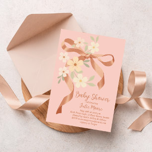 Bow Bouquet Baby Shower Invitation