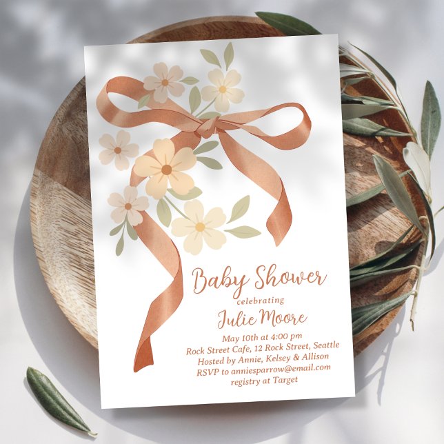 Bow Bouquet Baby Shower Invitation (Creator Uploaded)