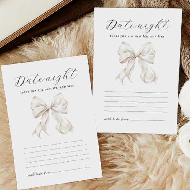 Bow Bridal Shower Date Night Card (Creator Uploaded)