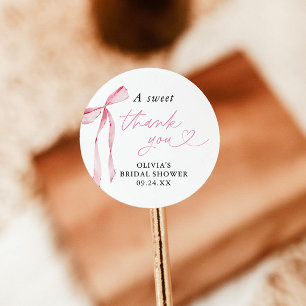 Bow Bridal Shower Favour Sticker, Dessert Stickers