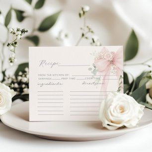 Bow Bridal Shower recipe card