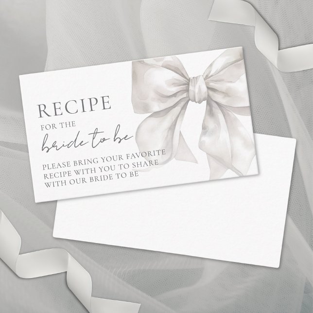 Bow Bridal Shower Share A Recipe Enclosure Card (Bow Bridal Shower Share A Recipe Enclosure Card)