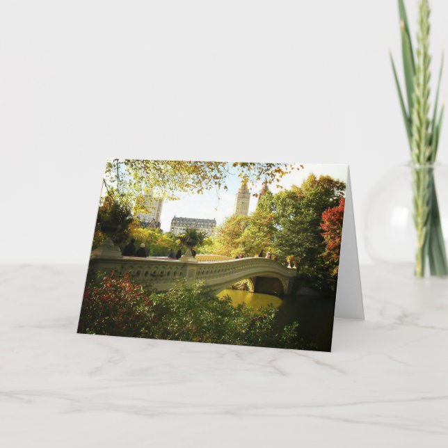 Bow Bridge in Autumn, Central Park, New York City Card (Front)
