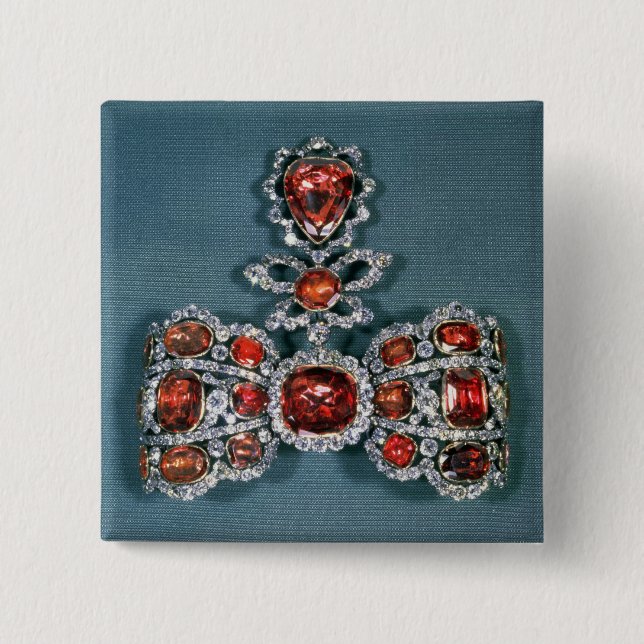 Bow brooch set with brilliant 15 cm square badge (Front)