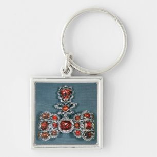 Bow brooch set with brilliant key ring