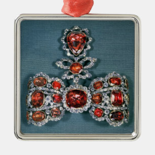 Bow brooch set with brilliant metal ornament