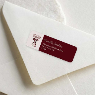 Bow & Bubbly Bridal Shower Return Address Label