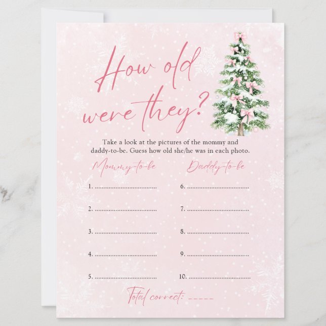 Bow Christmas How Old Were They Game Baby Shower (Front)