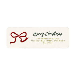 Bow Christmas Return Address Label