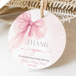 Bow Coquette Baby Shower Favour Tags