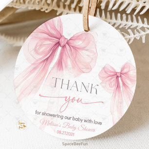 Bow Coquette Baby Shower Favour Tags