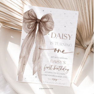 Bow Coquette Chocolate Mocha  Birthday  Invitation