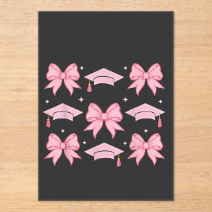 Bow coquette Graduation Pink palette 2025 Acrylic Invitations