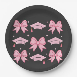 Bow coquette Graduation Pink palette 2025 Paper Plate