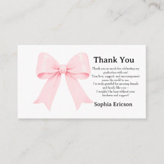 Bow Coquette Graduation Thank You Card