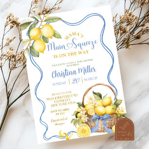 Bow Coquette Lemon Bridal Shower Invitation