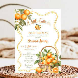 Bow Coquette Orange Baby Shower Invitation