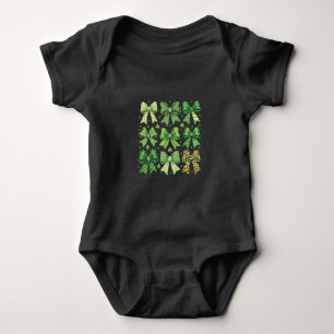 Bow Coquette St Patrick's Day Vintage Baby Bodysuit