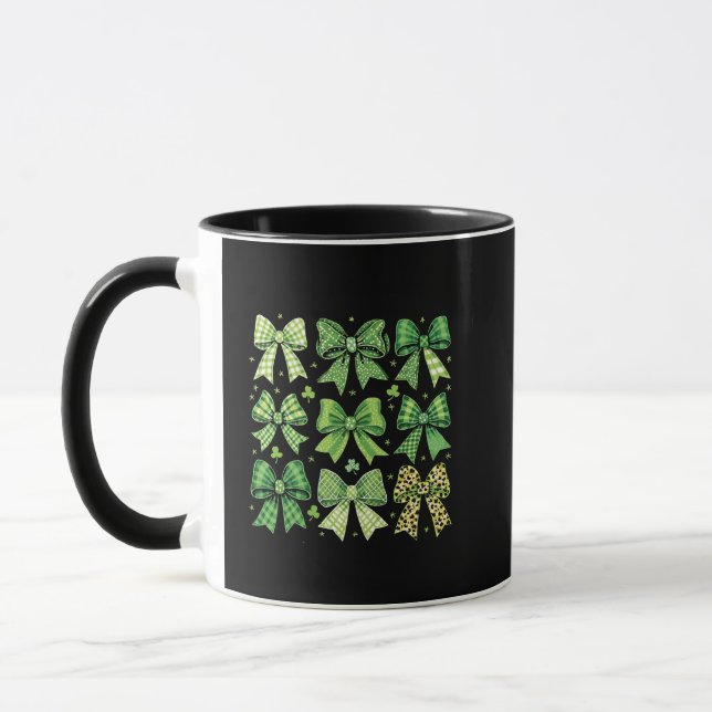 Bow Coquette St Patrick's Day Vintage  Mug (Left)