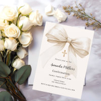 Bow cream beige girl Confirmation