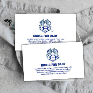 Bow Crest Rookie Football Books For Baby Shower Enclosure Card