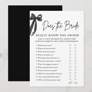 Bow Does The Bride Really Know The Groom Game Invitation