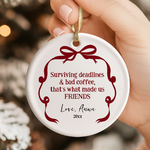 Bow Doodle Gifts to Coworker Christmas Ornament