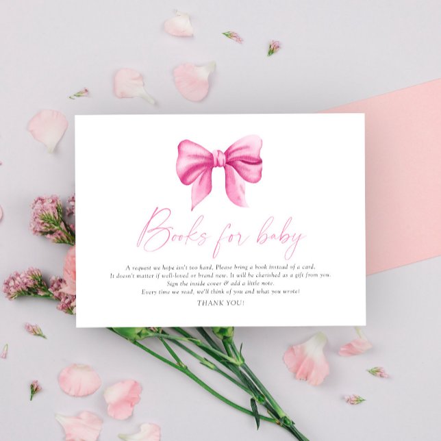 Bow elegant baby book request enclosure card (Creator Uploaded)
