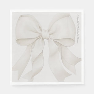 Bow Elegant Bridal Shower Decor Napkin