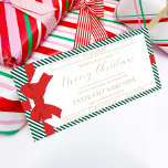 Bow Emerald Stripe Christmas Gift Voucher Card<br><div class="desc">This Christmas gift voucher design features a bow gift tag design. All of the text is fully editable. For more advanced customisation of this design,  simply select the "Customise It" button above.</div>