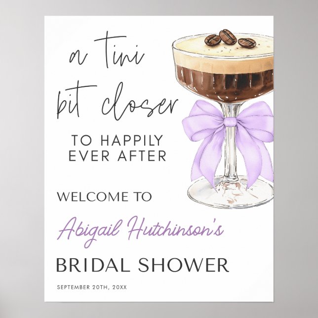 Bow Espresso Martini Bridal Shower -  16x20  Poster (Front)