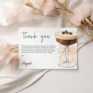 Bow Espresso Martini Bridal Shower Thank You Enclosure Card
