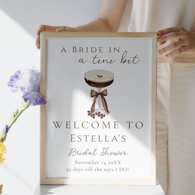 Bow Espresso Martini Bridal Shower Welcome Sign (Creator Uploaded)