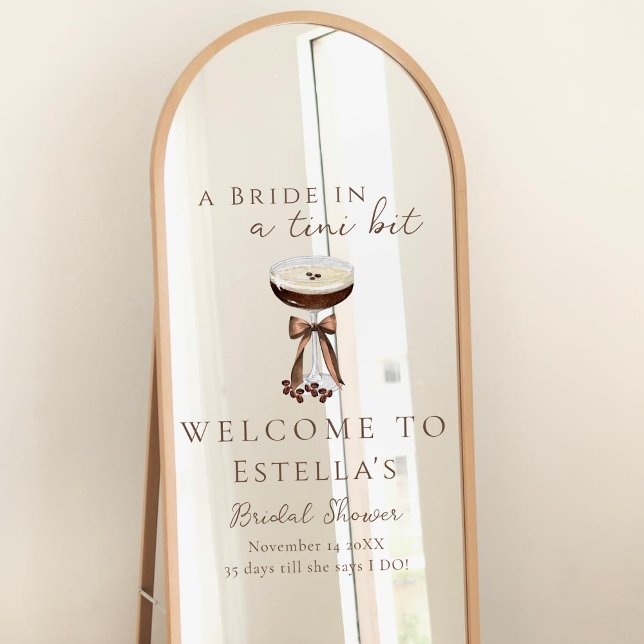 Bow Espresso Martini Bridal Shower Welcome Sign (Creator Uploaded)