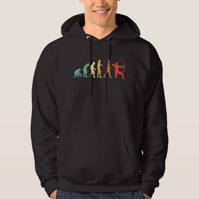 Bow Evolution Retro Archery Archer Hoodie (Front)