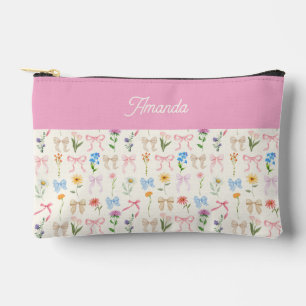 Bow Floral Elegant Grace Trendy Accessory Pouch