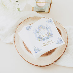 Bow Floral Watercolour Elegant Boy Baby Shower Napkin