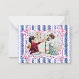 Bow Frame Photo Coquette Thank You Card