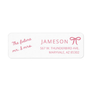 Bow Future Mr and Mrs Wedding Return Address Label