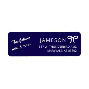 Bow Future Mr and Mrs Wedding Return Address Label