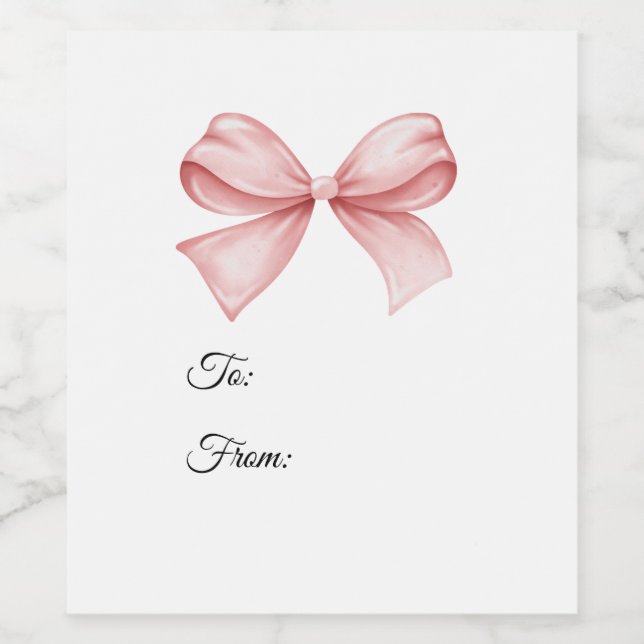 Bow Gift Tag Wine Label (Single Label)