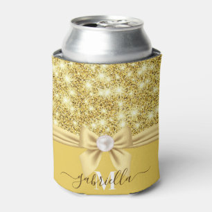 Bow Glitter and Pearl Can Cooler