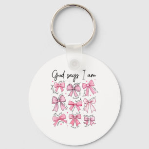 Bow God Say I Am Christian Girl Teen Women Bible V Key Ring
