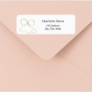 Bow gold simple return address  label